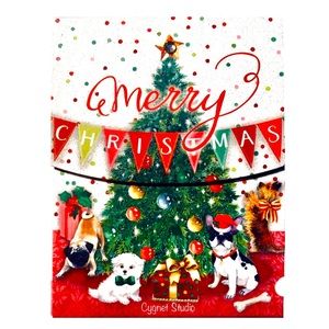 Molly & Rex Christmas Puppy Party Gem & Glitter Embellished Mini Pocket Notepad